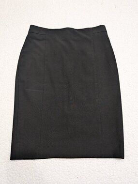 Ann Taylor Black Pencil Skirt Size 8 Classic Career Office Knee Length